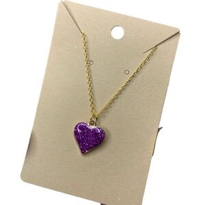 Sparkly purple heart necklace